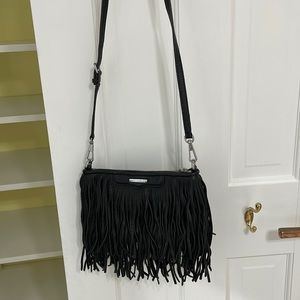 Purse, black, leather, 6x9in, Rebecca Minkoff, excellent con. original, leather